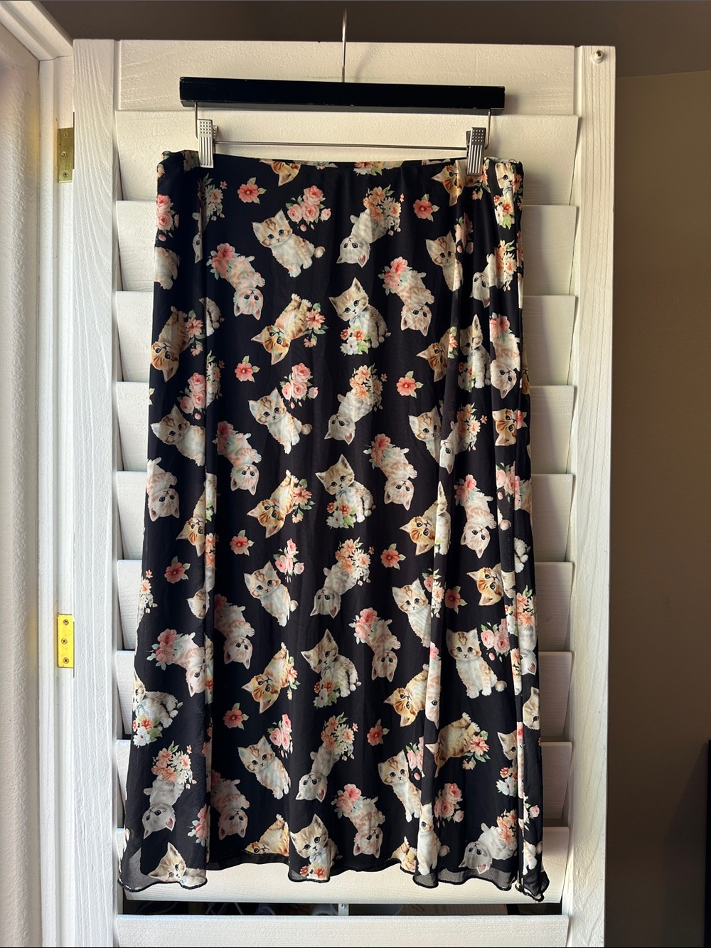 Sweet Society Kitten Cat Kitty Mesh Stretchy Black Skirt Grunge 90s Skirt XL